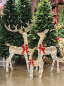 TRIO DE RENAS ARAMADA BRANCA COM CHAMPANHE WARM USO INTERNO E EXTERNO BIVOLT