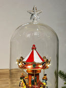 GLOBO DE VIDRO COM CARROSSEL COM LUZ SOM E MOVIMENTO 26CM