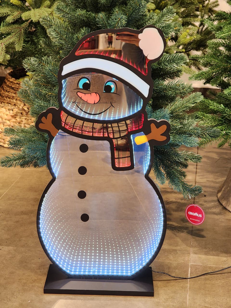 PLACA LUZ INFINITA BONECO DE NEVE 59,5CM