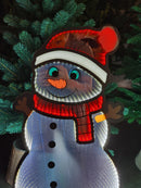 PLACA LUZ INFINITA BONECO DE NEVE 59,5CM