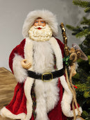 PAPAI NOEL VERMELHO LUXUOSO COLECIONÁVEL 30CM