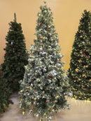 ÁRVORE PINHEIRO NEVADO REALISTA NORUEGA 1077 GALHOS COM 350 LEDS WARM 2,10CM